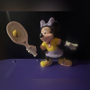 Minnie Mouse Disney Tennis Toy Figure 90’s figurine- Yellow and Purple
